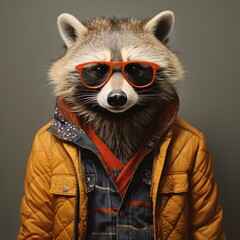 Animals in human clothes, animal fashion, dressed up animals, pet fashion, gernerative ai
