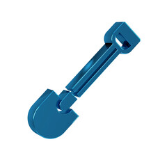 Blue Fire shovel icon isolated on transparent background. Fire protection equipment. Equipment for firefighter.