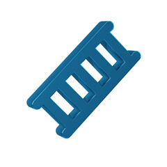 Blue Fire escape icon isolated on transparent background. Pompier ladder. Fireman scaling ladder with a pole.