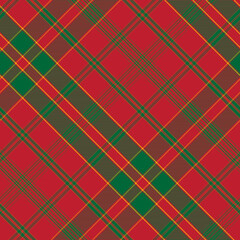 Plaid Chrismas Pattern, In Red and Green Seamless Scottish Tartan, For Fabric Textile or Digital Paper Download