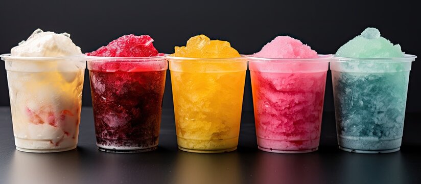 Colorful slushy in a cup