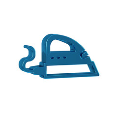 Blue Electric iron icon isolated on transparent background. Steam iron.
