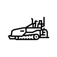 asphalt paver construction vehicle line icon vector. asphalt paver construction vehicle sign. isolated contour symbol black illustration