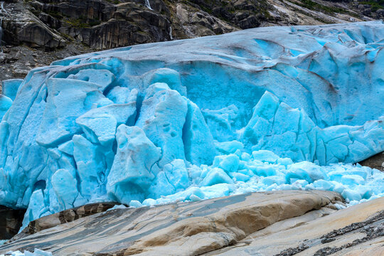 Briksdalsbre Gletscher, Nationalpark, Gemeinde Stryn, Vestland, Norwegen 