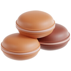 3d render macarons. Macarons 3d icon transparent background PNG