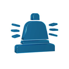 Blue Hotel service bell icon isolated on transparent background. Reception bell.