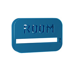 Blue Hotel key card from the room icon isolated on transparent background. Access control. Touch sensor. System safety, protection.