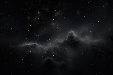 space stellar background, black starry sky with interstellar cloud - obrazy, fototapety, plakaty