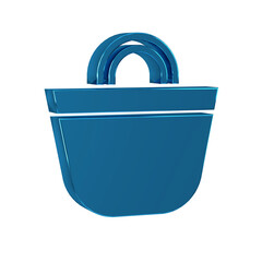 Blue Beach bag icon isolated on transparent background.