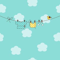 Baby shower invitation card with copy space