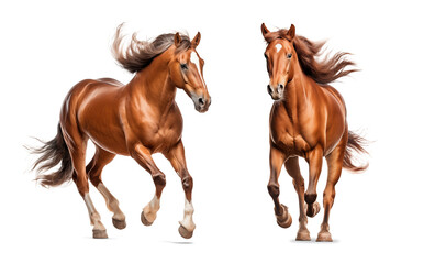 Obraz premium American quarter horse in running motion, isolated