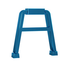 Blue Walker for disabled person icon isolated on transparent background.