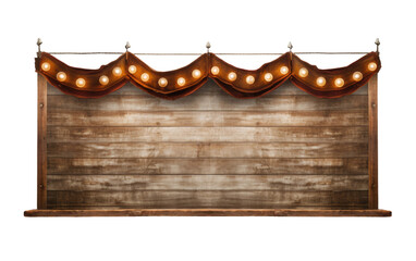 Wooden Marquee Sign On Transparent background.