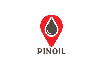 Fototapeta premium Oil and pin map location logo illustration