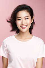 Fototapeta premium A beautiful Asian woman with a smile