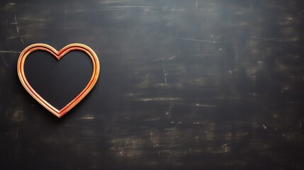 a heart shaped object on a black surface