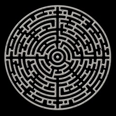 a circular maze with many lines