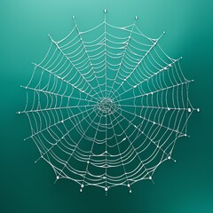 a spider web on a blue background