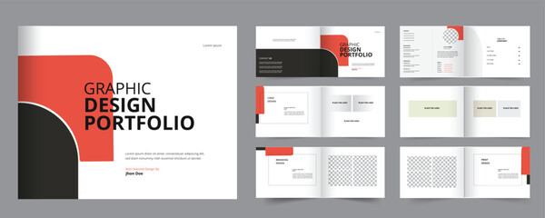 Graphic design portfolio template layout design  - obrazy, fototapety, plakaty