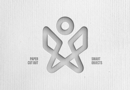Realistic Carved Cut Out Paper Texture Mockup