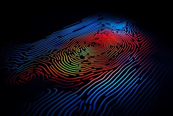 a fingerprint scan with rainbow colors