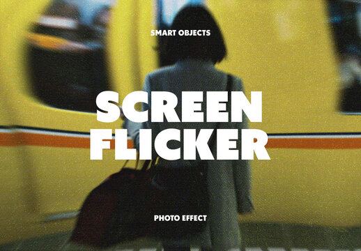 Vintage Screen Flicker Photo Effect Mockup With Generative AI Preview