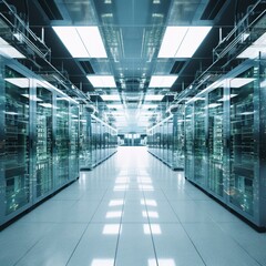 Data centre, server room, technology hub, server racks, it, cybersecurity, generative ai