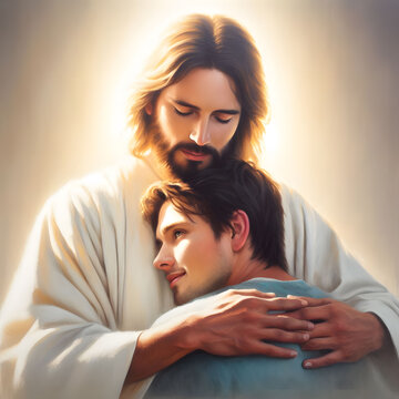 Jesus hugging