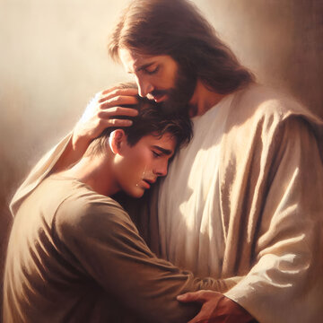Jesus hugging