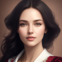 Naklejka premium portrait of a woman with hair