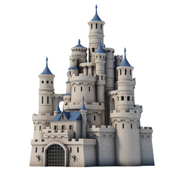Castle isolated from background 3d rendering