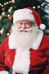 Senior man in santa claus costume, smiling