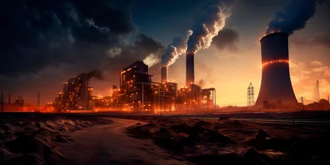 Foto op Canvas coal-fired power plant with coal conveyors, combustion chambers, and emission control equipment . Generative AI © Лилия Захарчук