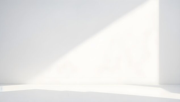 Empty White Room Illuminated by Sunlight, Creating a Light-Filled Backdrop for Product Displays and Presentations © Adam