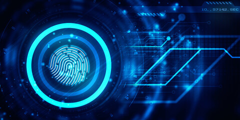 Fingerprint Scanning Technology Concept 2d Illustration
