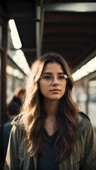 Europe female tomboy with long hair
