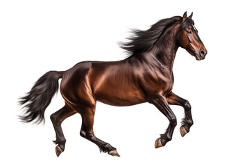 Obraz na płótnie Canvas Running brown morgan horses, isolated background