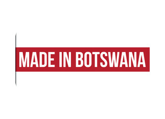 Made in Botswana red banner design vector illustration