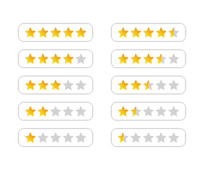 Star rating icon. Review star rating and feedback. Customer choice. Rank rating stars feedback.