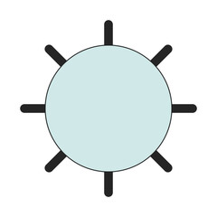 Viral contagious microorganism 2D linear cartoon object. Virus microscopic isolated line vector element white background. Microbiology disease. Influenza outbreak color flat spot illustration