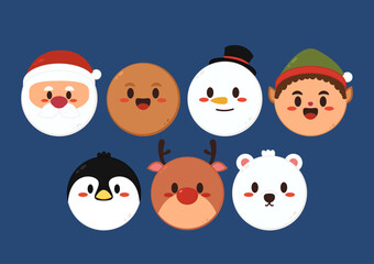 Merry Christmas poster. Merry Christmas greeting card, Christmas balls, vector illustration. Cute Christmas character cartoon.