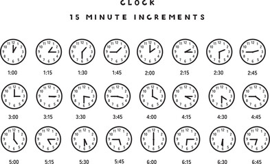 アナログ時計・15分刻み