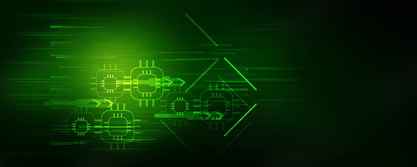 2d illustration Abstract futuristic electronic circuit technology background