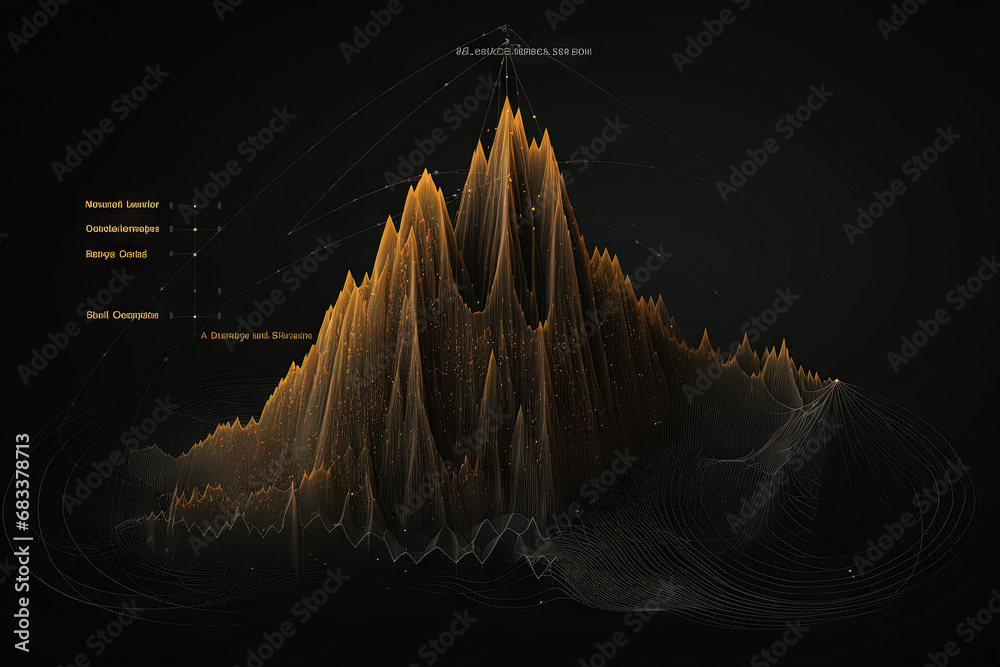 Aufkleber abstract business graph in mountain style. data bars concept element for business.