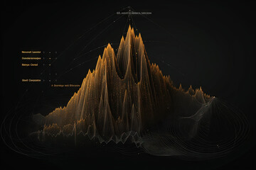 Abstract business graph in mountain style. Data bars concept element for business.