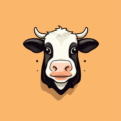 Cow in cartoon, doodle style. Isolated 2d vector illustration in logo, icon style, Eps 10. AI Generative