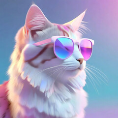 Stylised cat with sunglasses