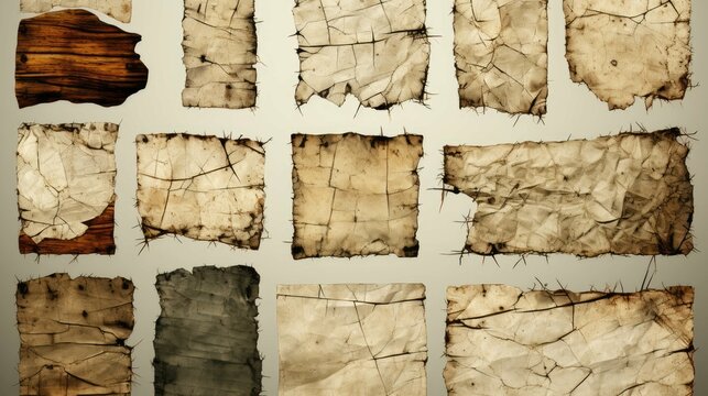 Old Worn Paper Sheets .