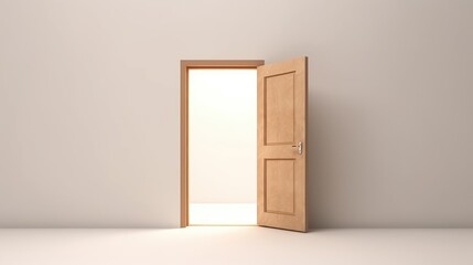open door in a white room