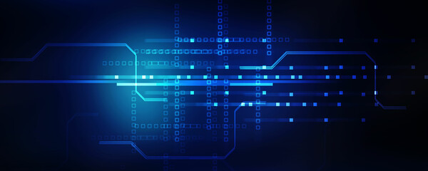 2d illustration Abstract futuristic electronic circuit technology background